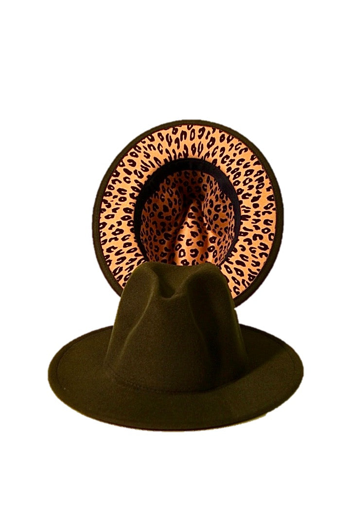 Leopard Bottom Fedora