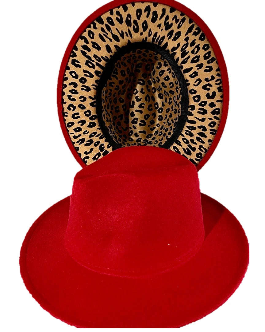 Leopard Bottom Fedora