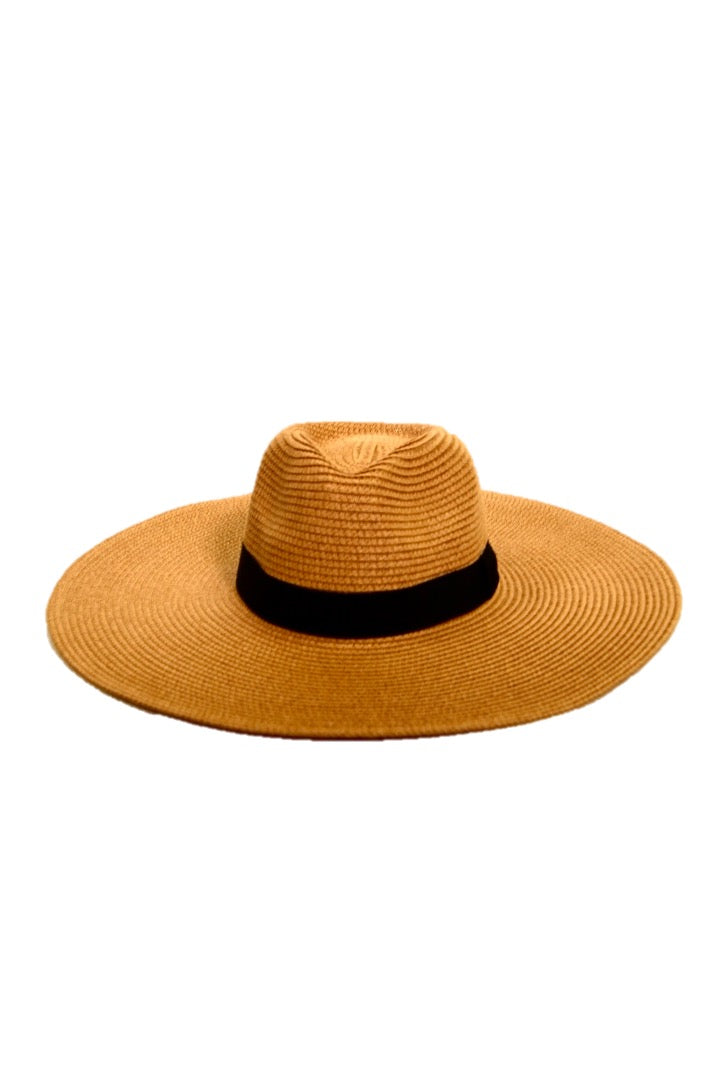 Wide-Brim Fedora Straw Hat